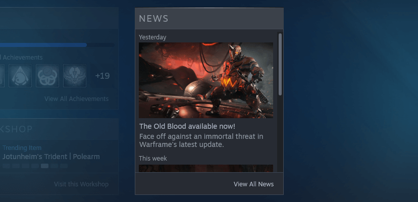 A new feature to the Overlay, Steam News is being introduced.