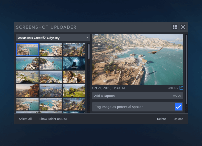 Screenshot Upload Manager for the Steam Overlay.