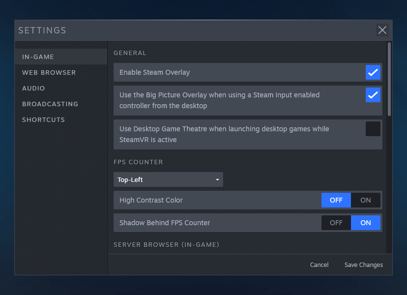 A Settings page is displayed.